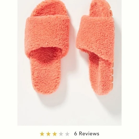 💥HOST PIC 💥 Anthropologie sherpa slippers coral bedroom shoes - Picture 1 of 3